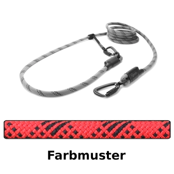 EASYLONG Hundeleine TWIST - L - 3m - rot mit schwarzen Linien